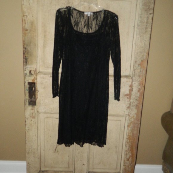 Moa Moa Black Lace Midi Dress - Picture 1 of 4